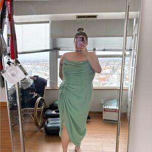 PrettyLittleThing Strapless Mint Dress